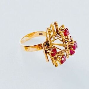Mid Century Modern 12 Kt Gold & Ruby Ring​​